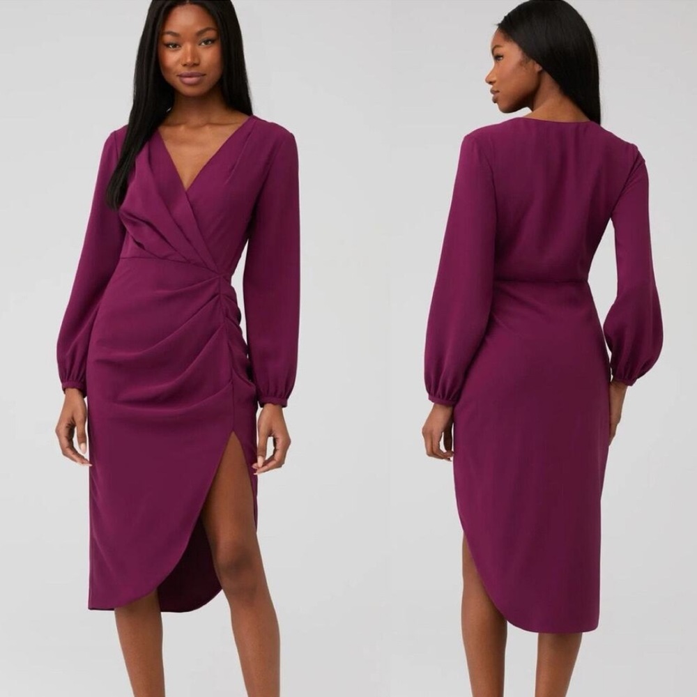 Amanda Uprichard size medium wrap long sleeve Roma‎ dress in Aubergine purple